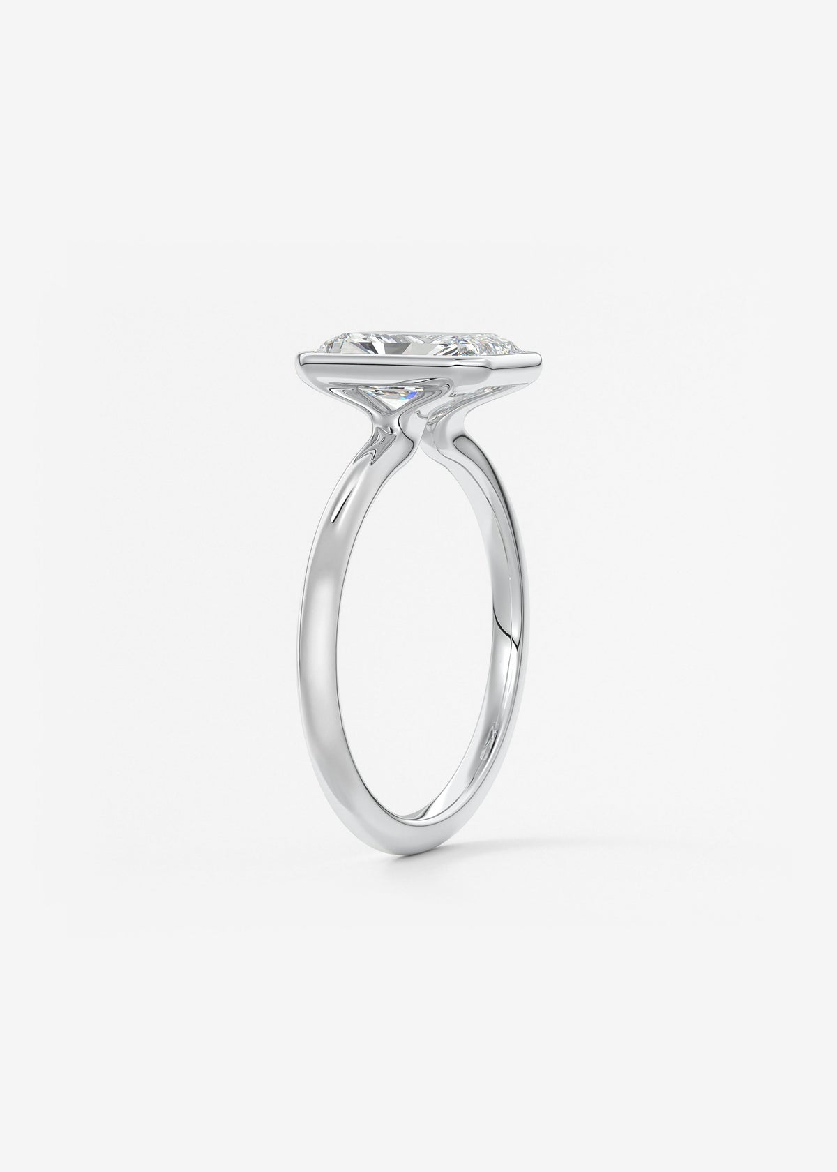 Radiant Bezel Lab Grown Diamond Engagement Ring
