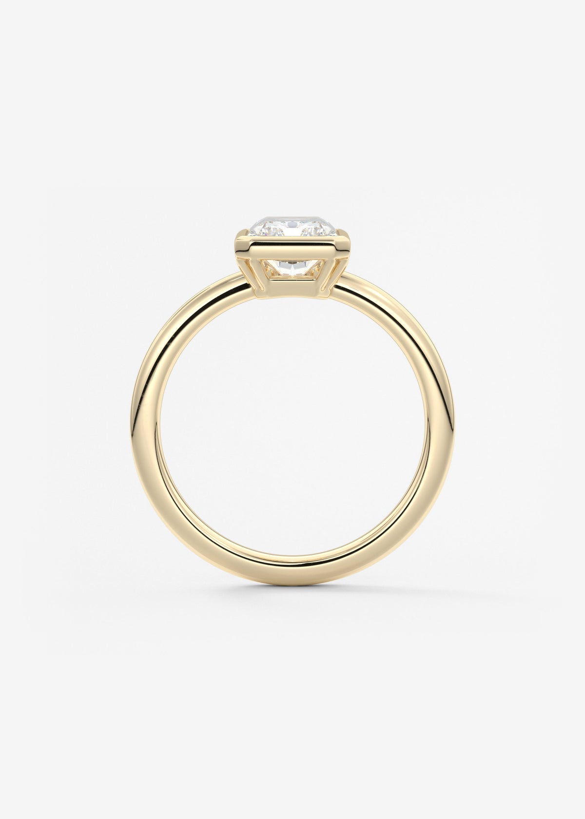 Radiant Bezel Lab Grown Diamond Engagement Ring
