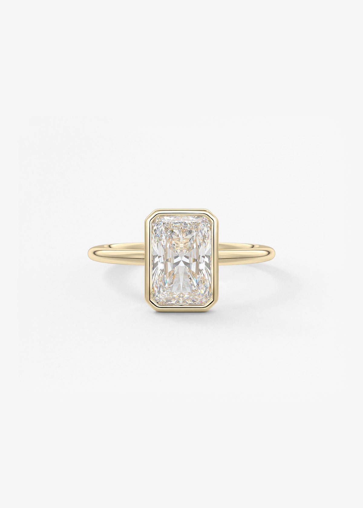 Radiant Bezel Lab Grown Diamond Engagement Ring