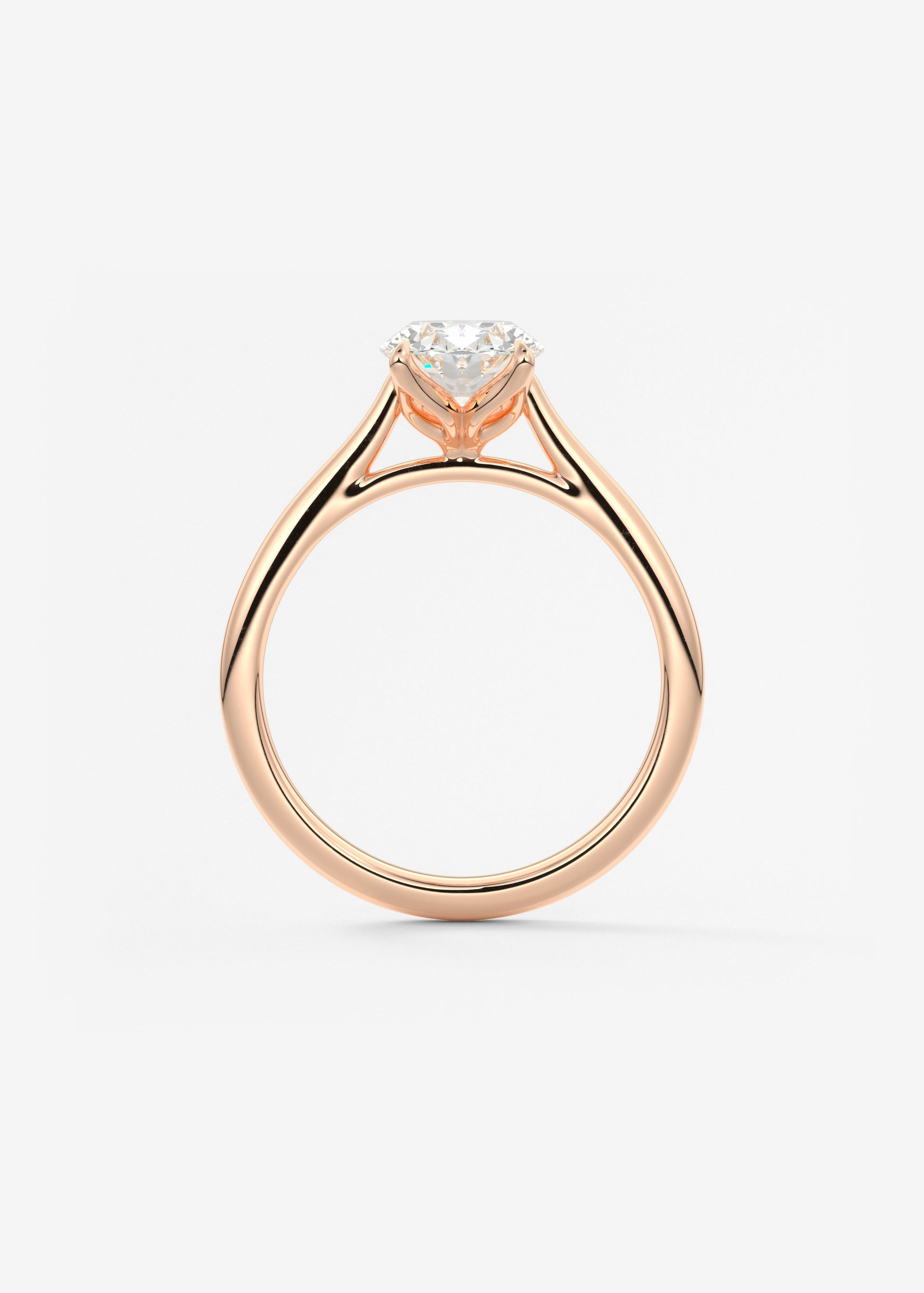 Oval Cathedral Lab Grown Diamond Engagement Ring