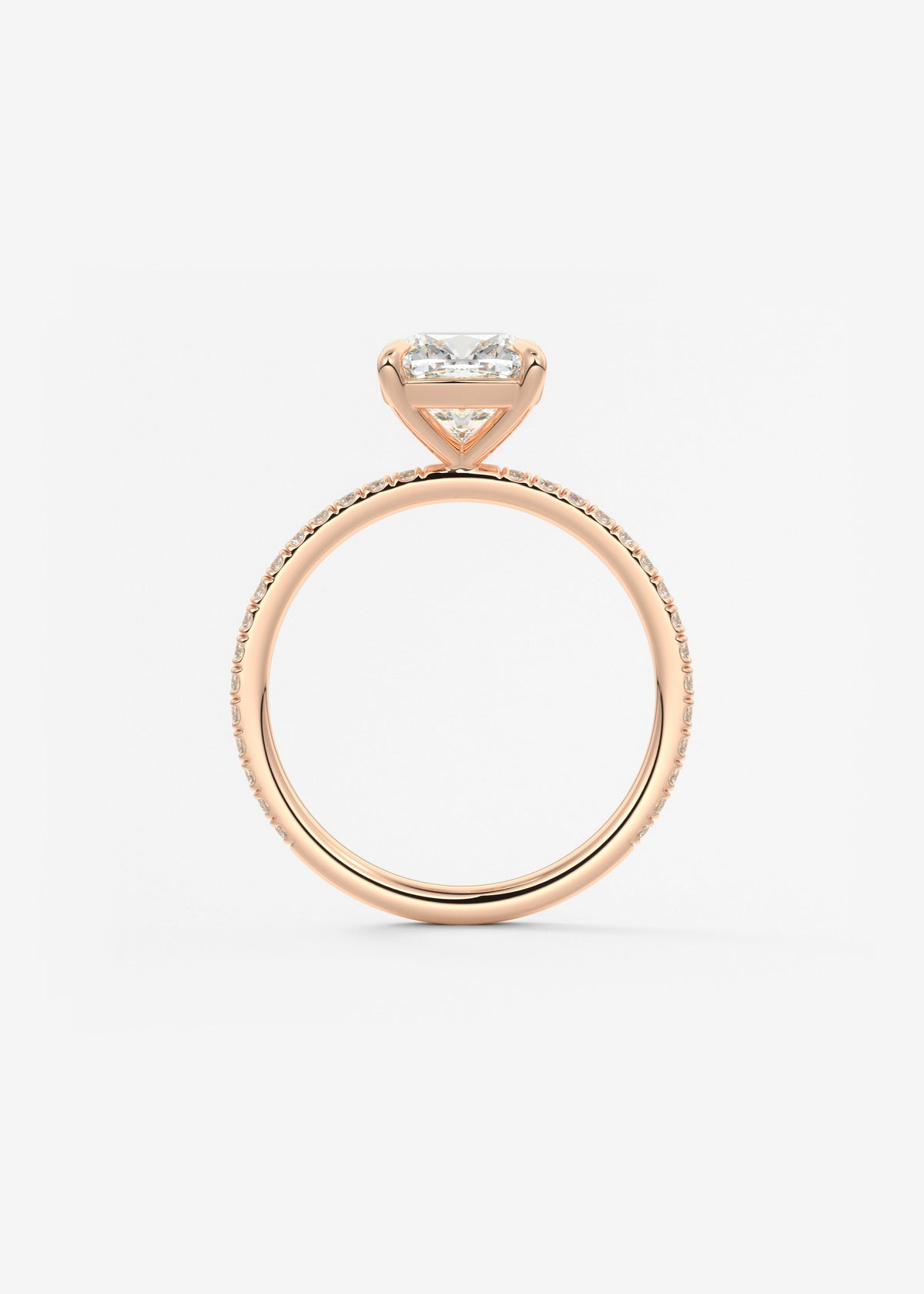 Cushion Pave Lab Grown Diamond Engagement Ring