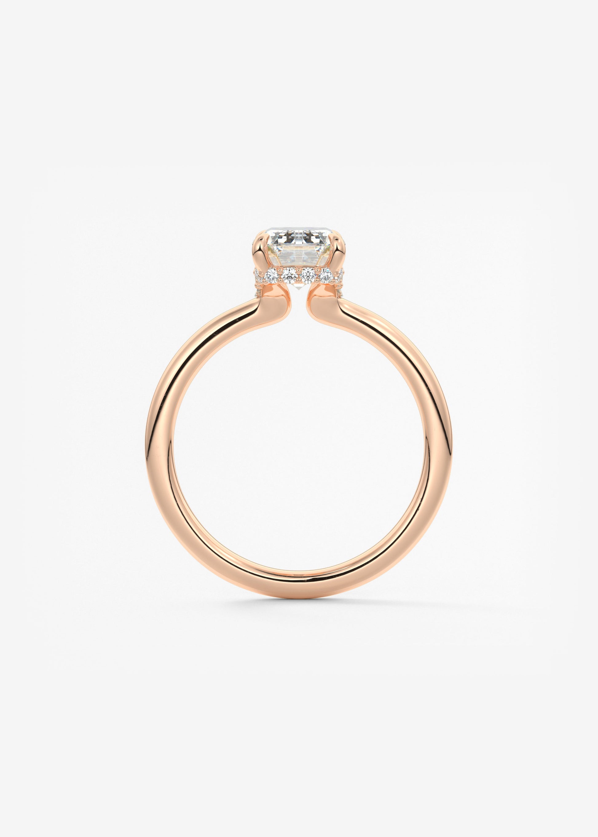 Emerald Hidden Halo Lab Grown Diamond Engagement Ring