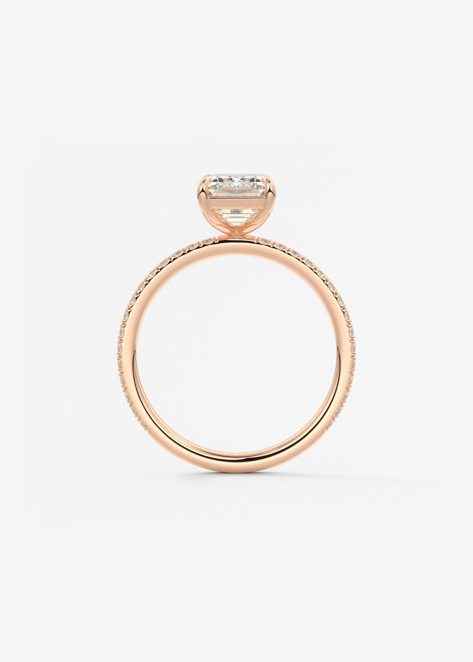 Emerald Pave Lab Grown Diamond Engagement Ring