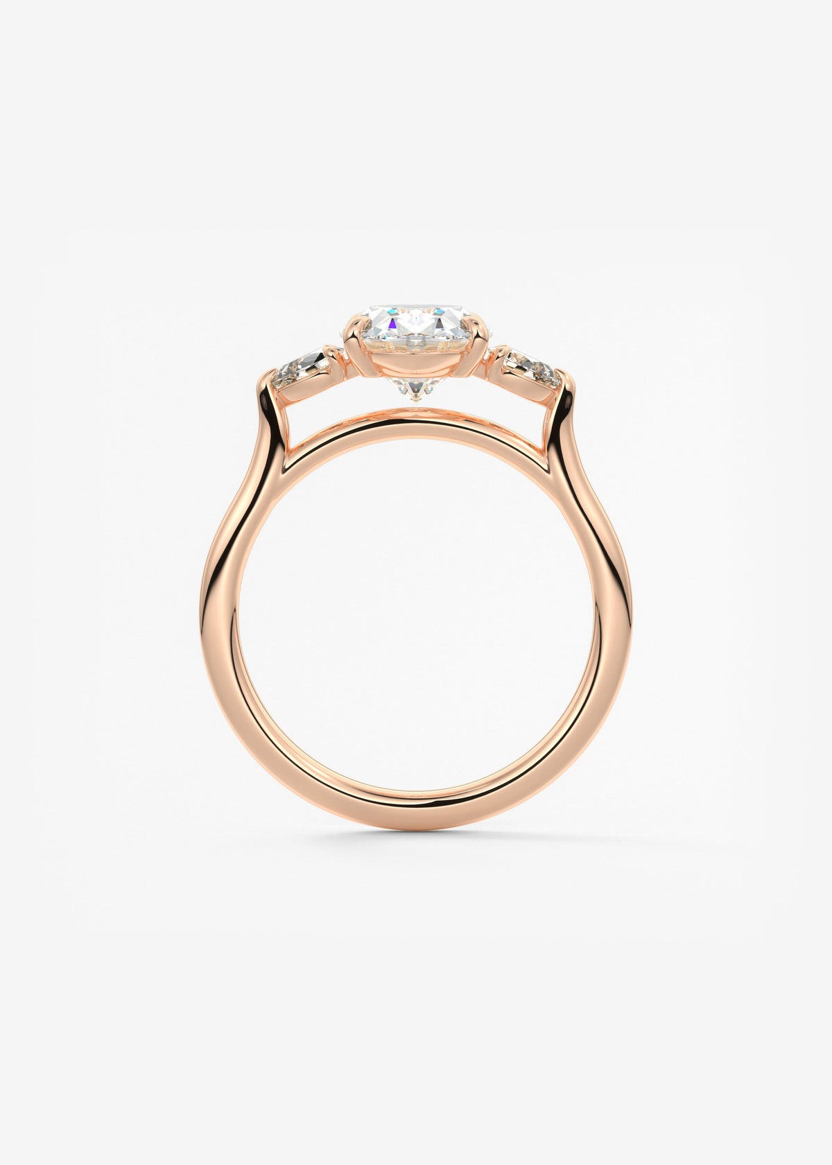 Oval Three Stone Lab Grown Diamond Engagement Ring