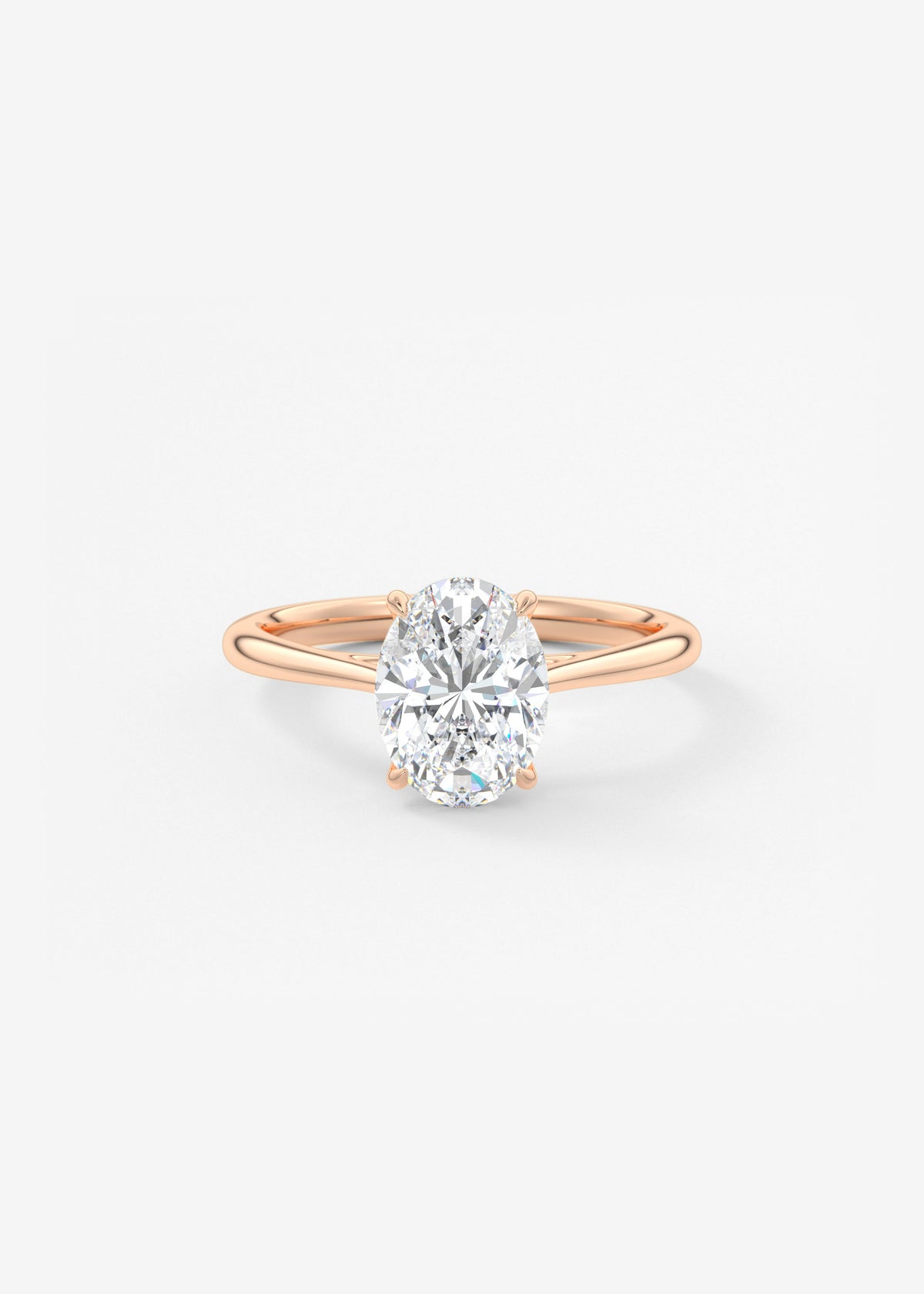 Oval Cathedral Lab Grown Diamond Engagement Ring