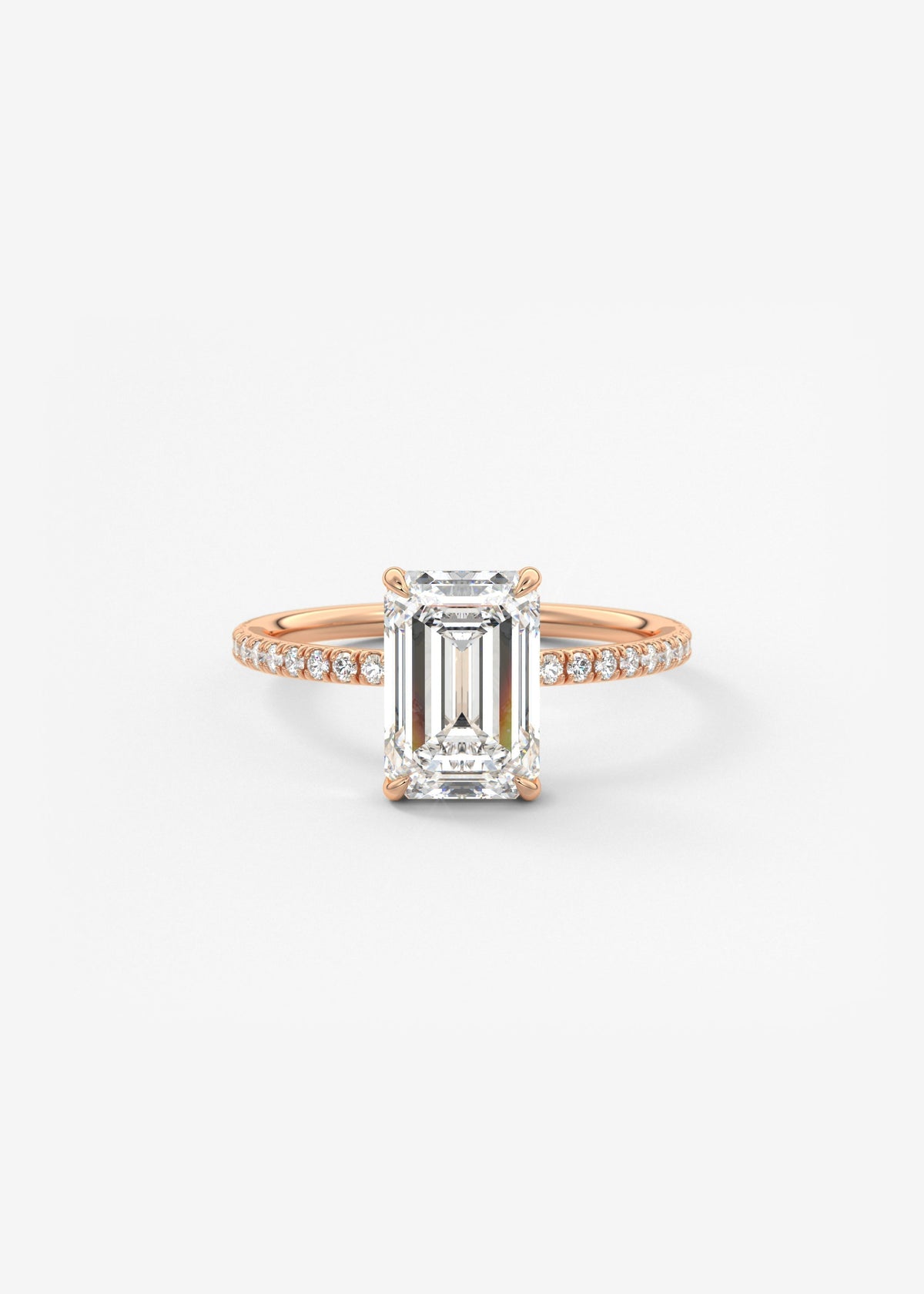 Emerald Pave Lab Grown Diamond Engagement Ring