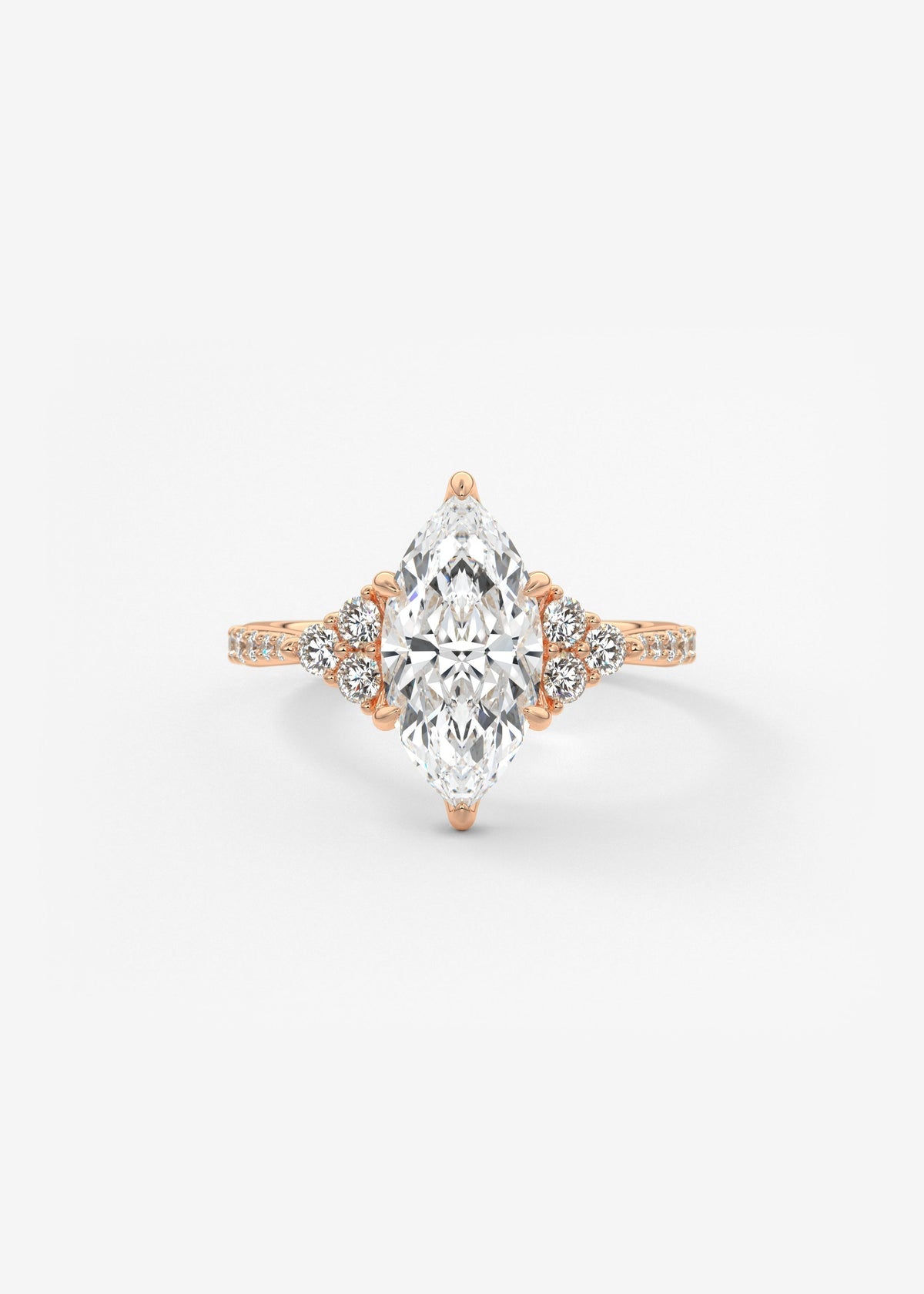 Marquise Cluster Lab Grown Diamond Engagement Ring