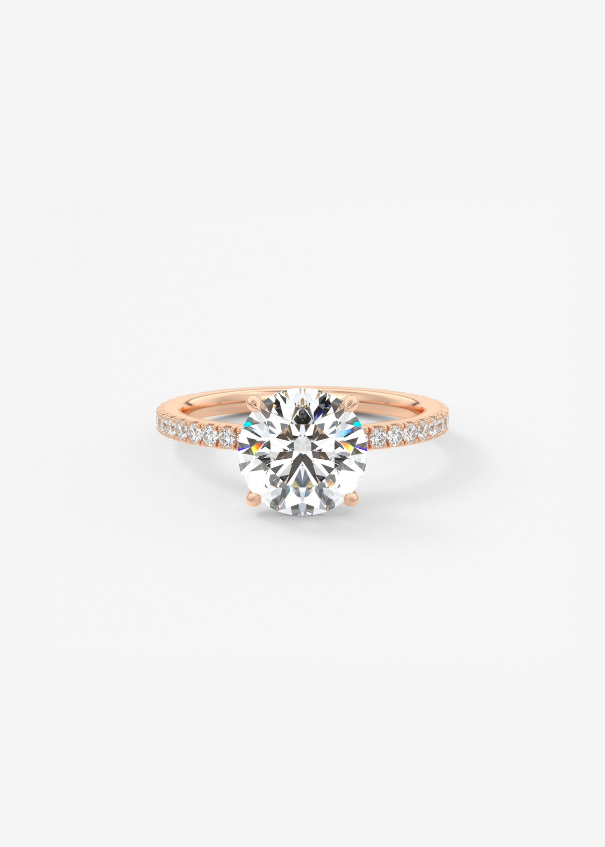 Round Pave Lab Grown Diamond Engagement Ring