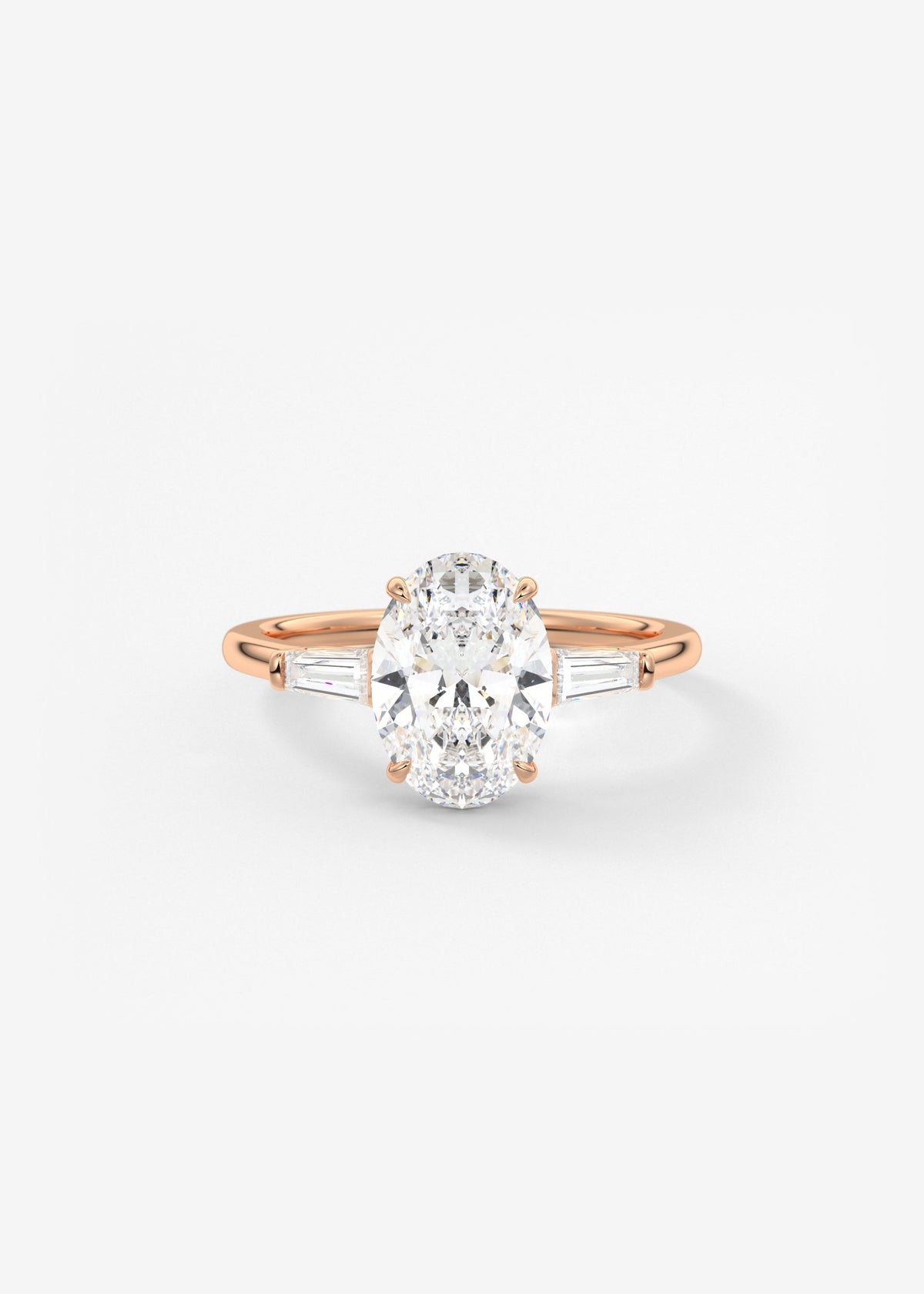 Oval Three Stone Lab Grown Diamond Engagement Ring