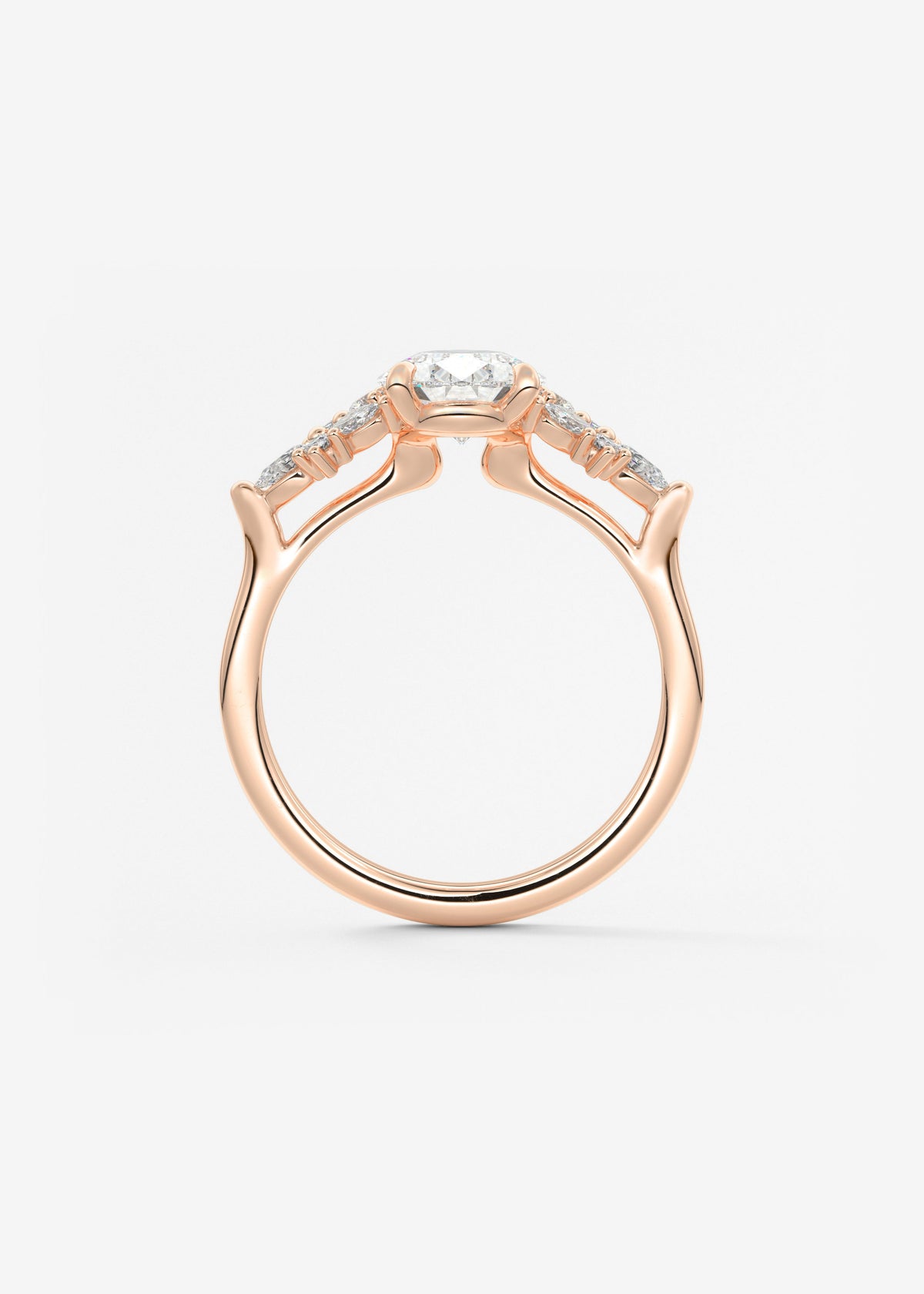 Pear Cluster Lab Grown Diamond Engagement Ring