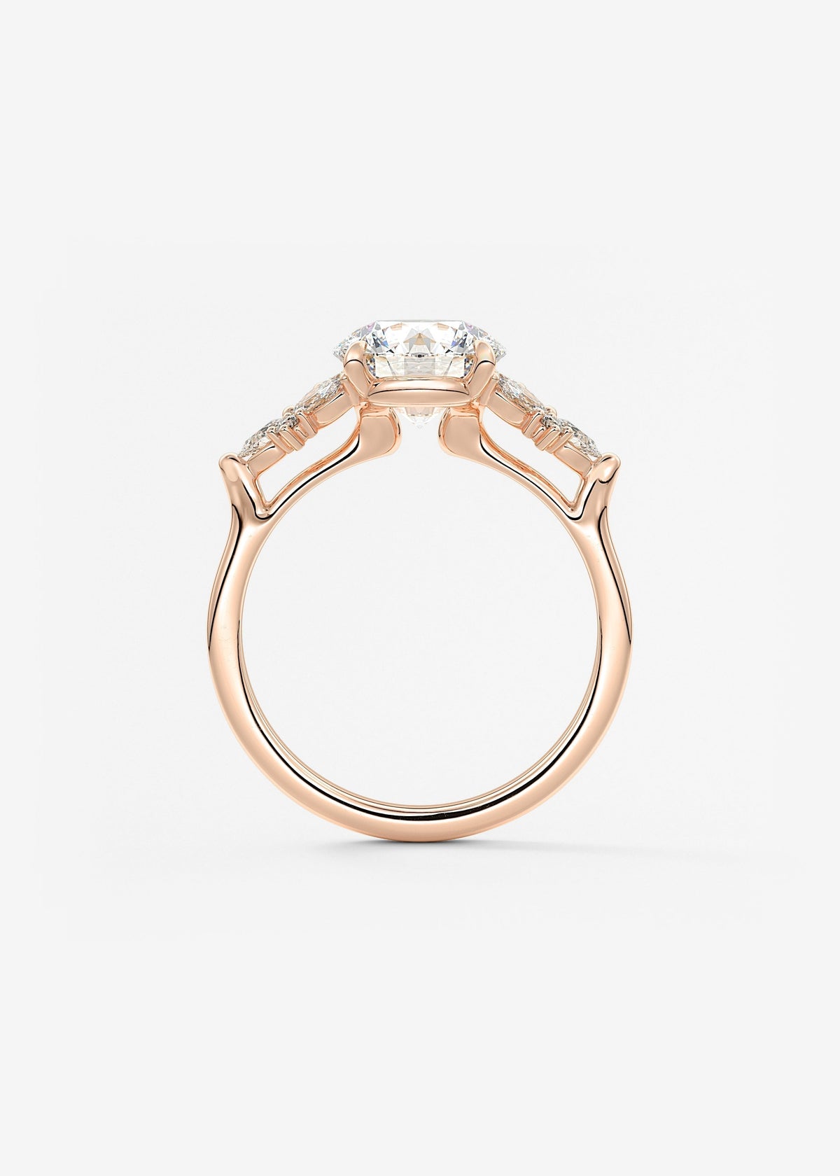 Round Cluster Lab Grown Diamond Engagement Ring