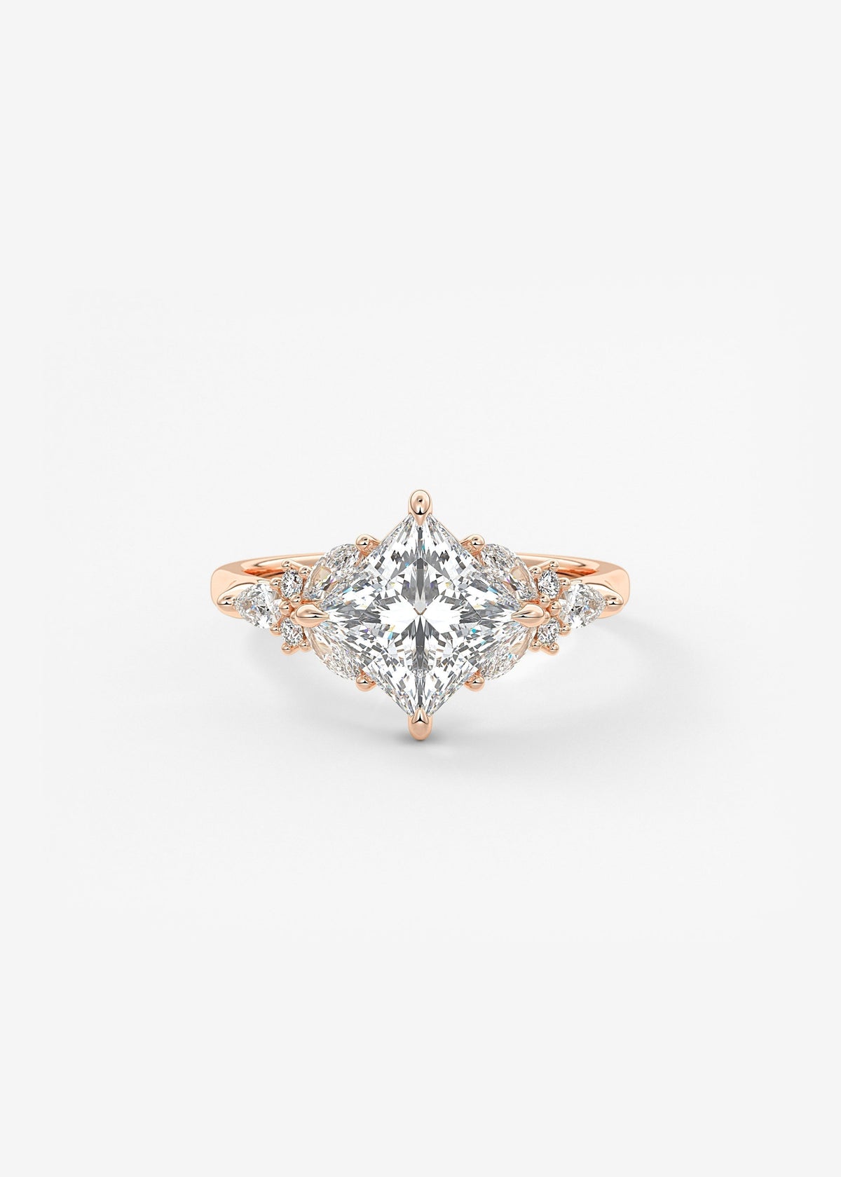 Princess Cluster Lab Grown Diamond Engagement Ring