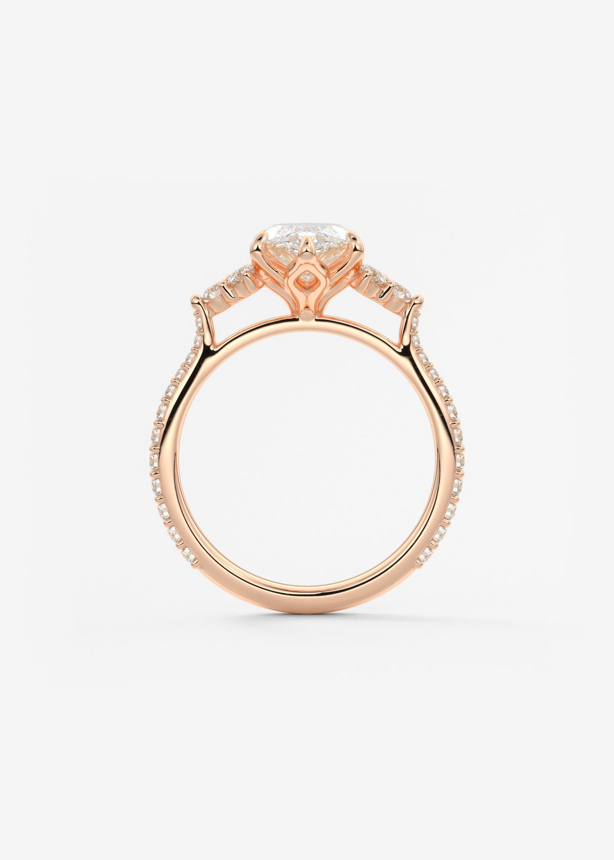 Marquise Cluster Lab Grown Diamond Engagement Ring