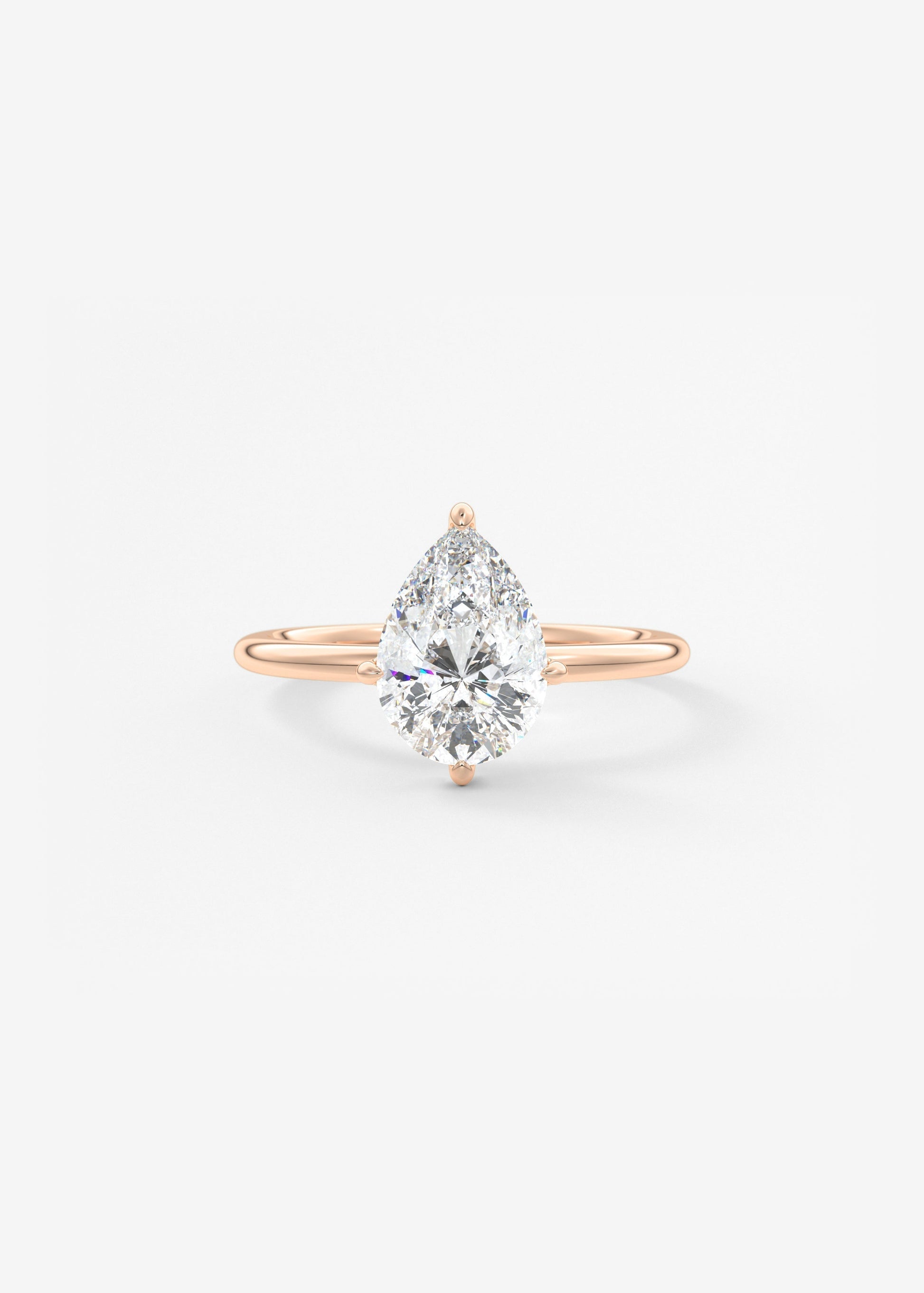 Pear Solitaire Lab Grown Diamond Engagement Ring