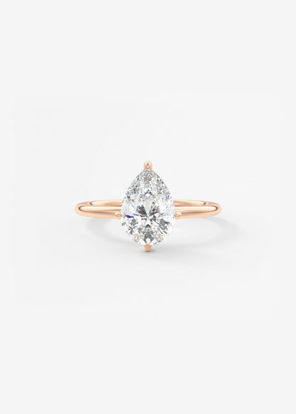 Pear Solitaire Lab Grown Diamond Engagement Ring