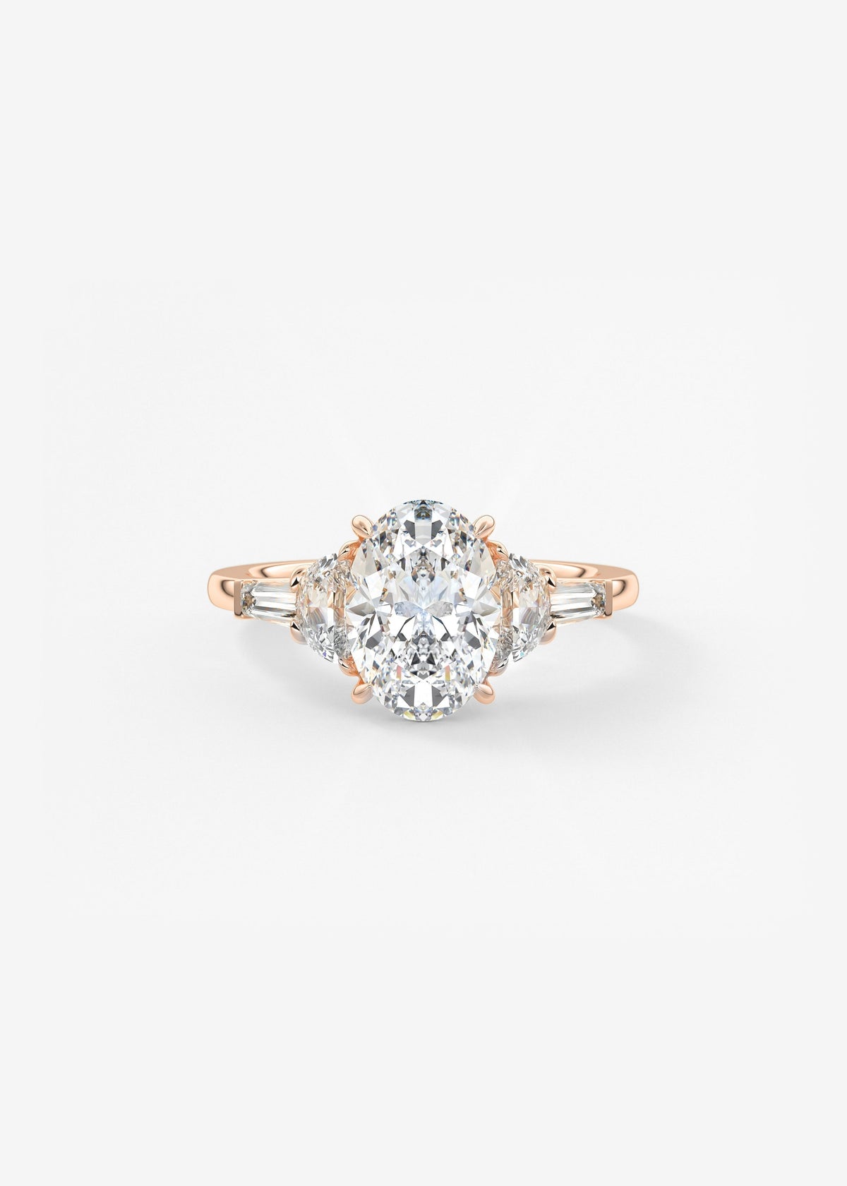 Oval Cluster Lab Grown Diamond Engagement Ring