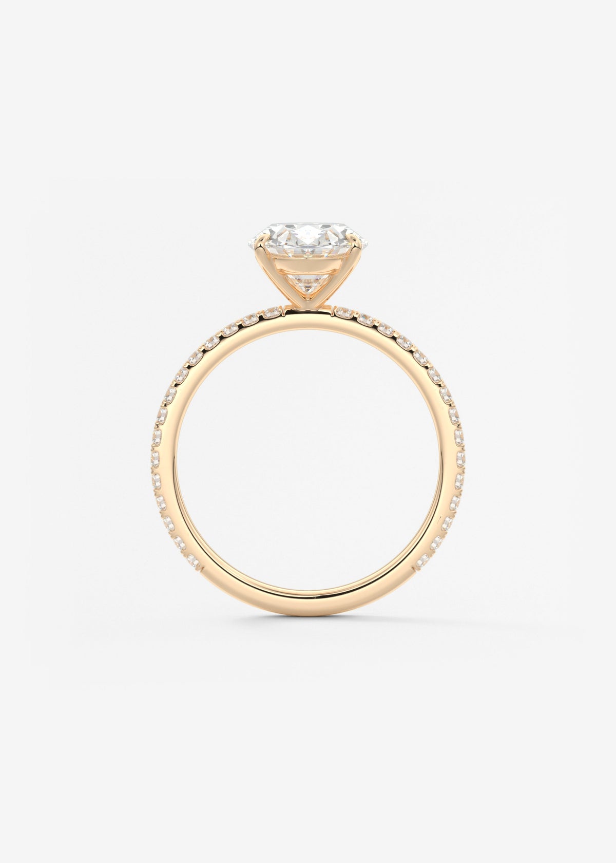 Oval Pave Lab Grown Diamond Engagement Ring