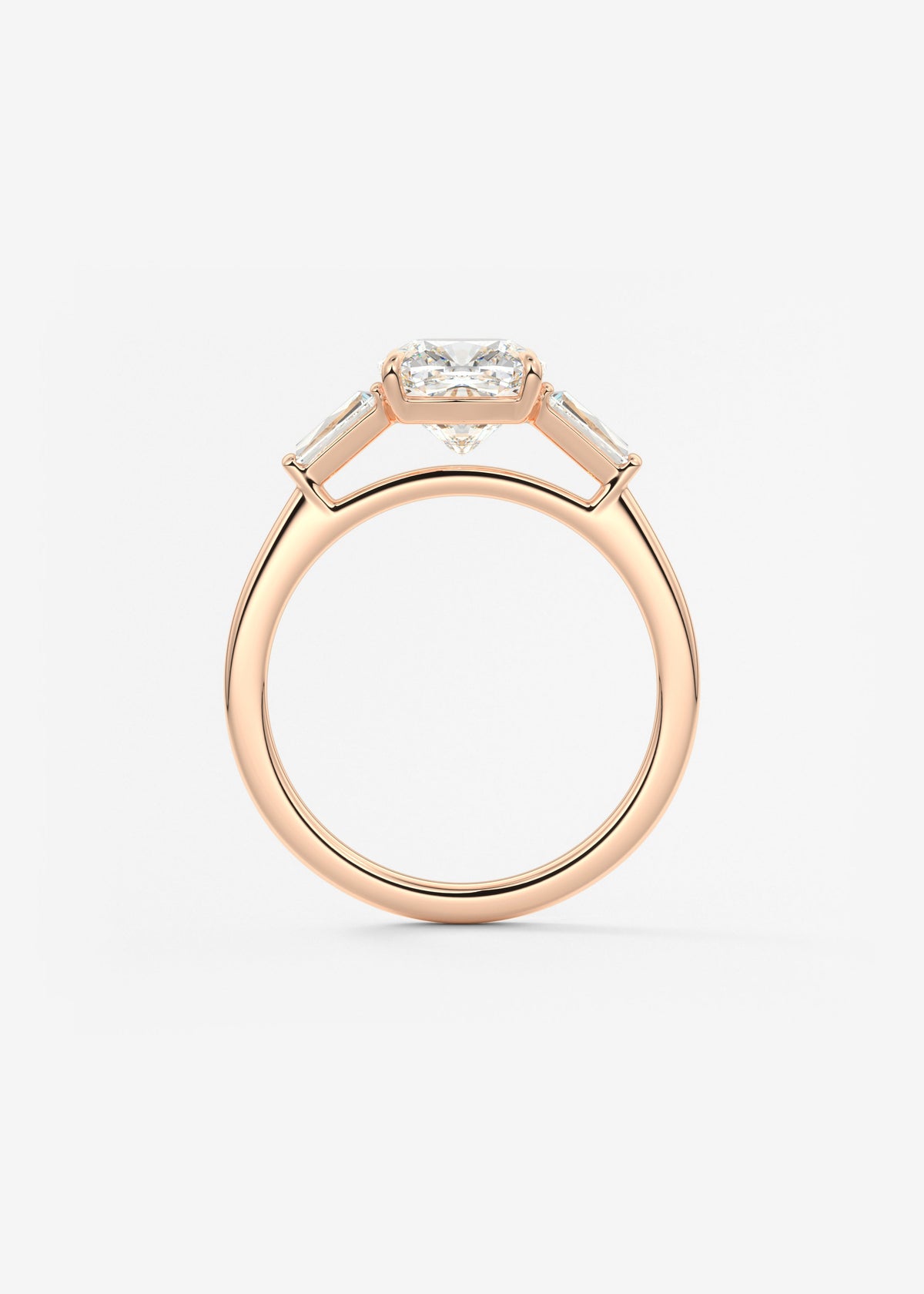 Cushion Three Stone Lab Grown Diamond Engagement Ring