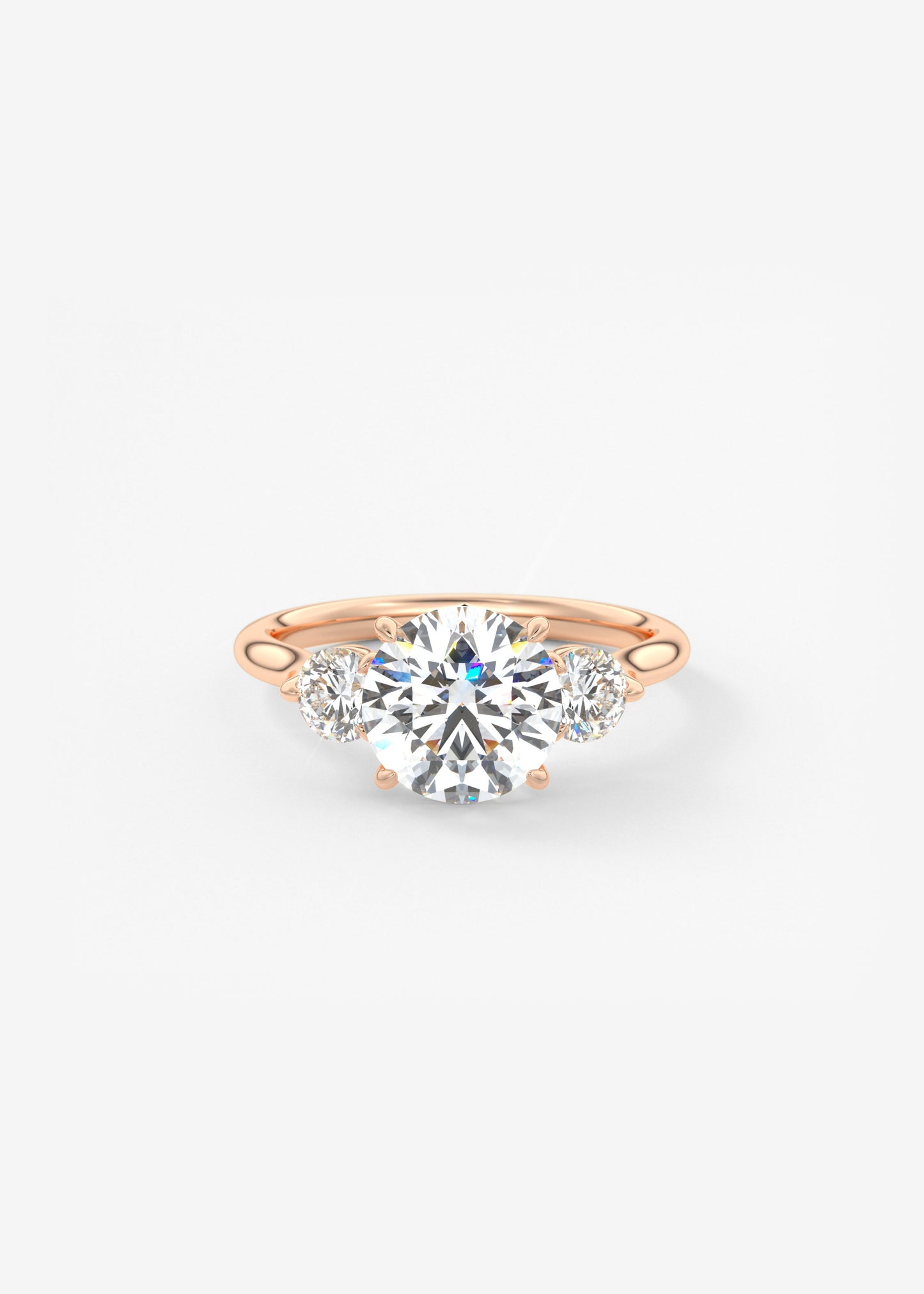 Round Hidden Halo Pave Lab Grown Diamond Engagement Ring