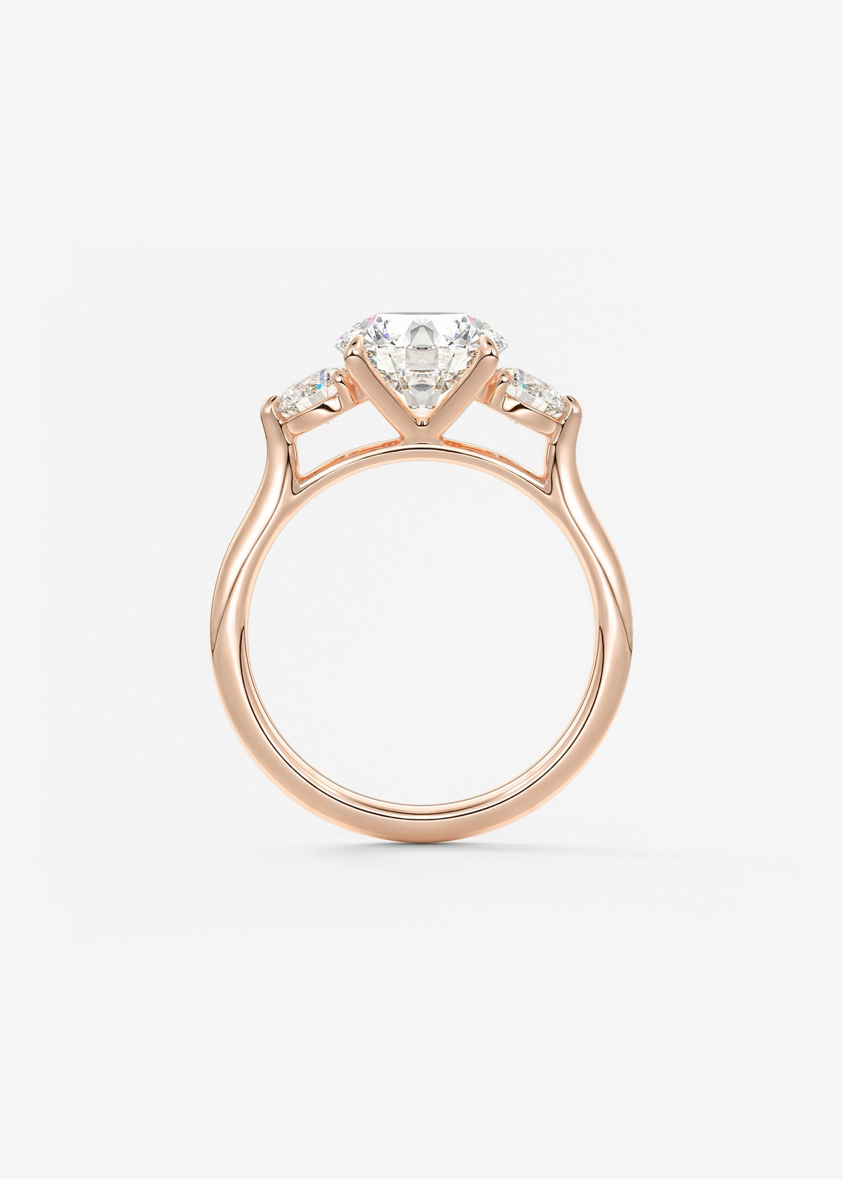 Round Hidden Halo Pave Lab Grown Diamond Engagement Ring