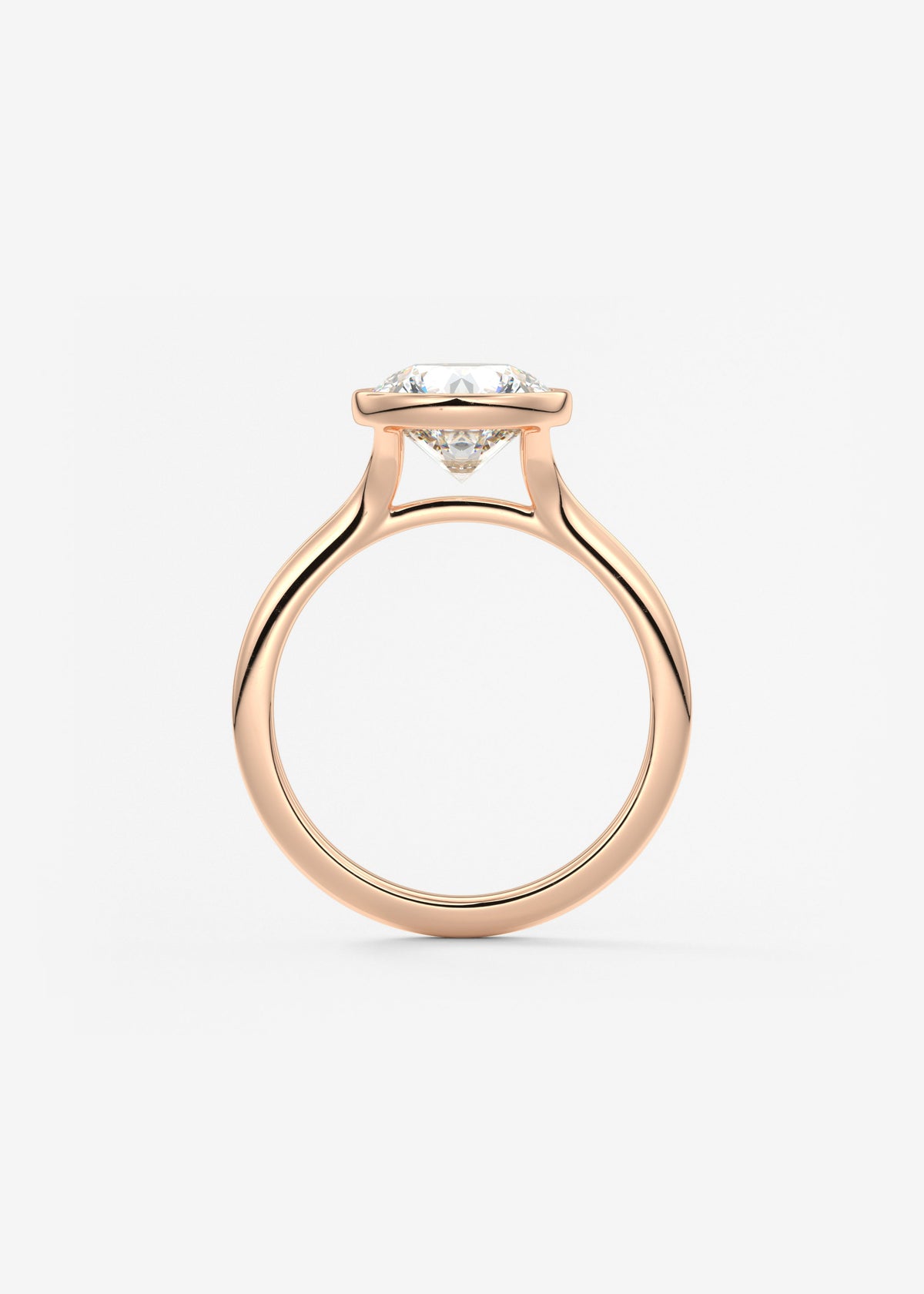 Round Bezel Lab Grown Diamond Engagement Ring