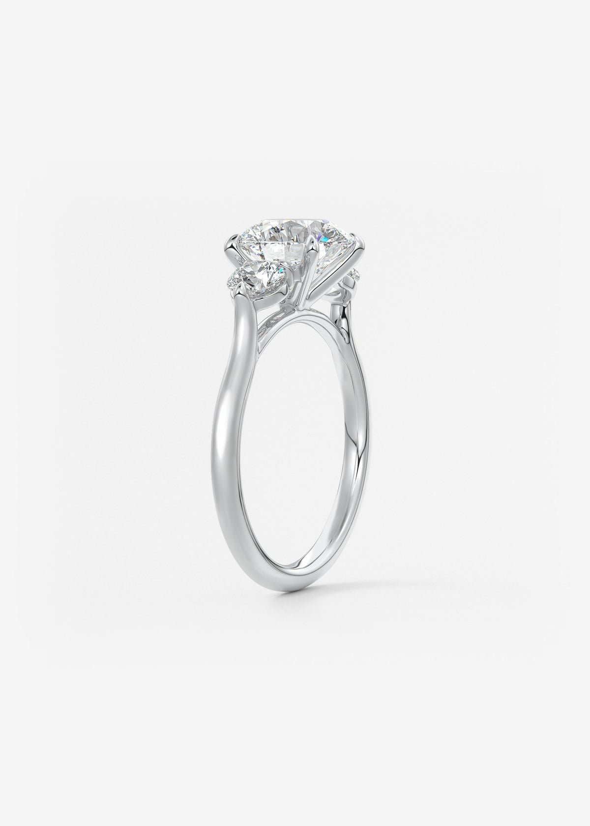 Round Hidden Halo Pave Lab Grown Diamond Engagement Ring