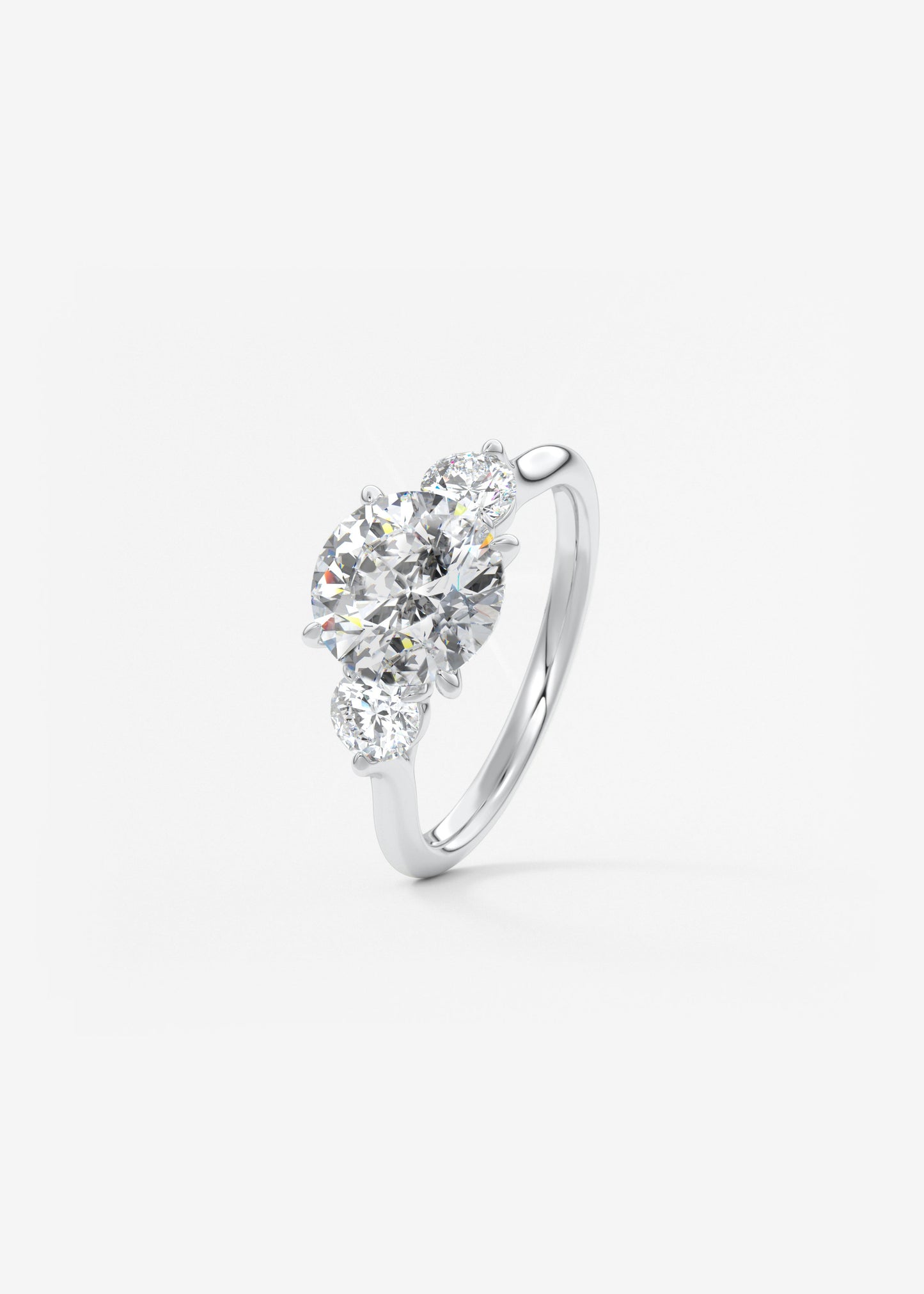 Round Hidden Halo Pave Lab Grown Diamond Engagement Ring