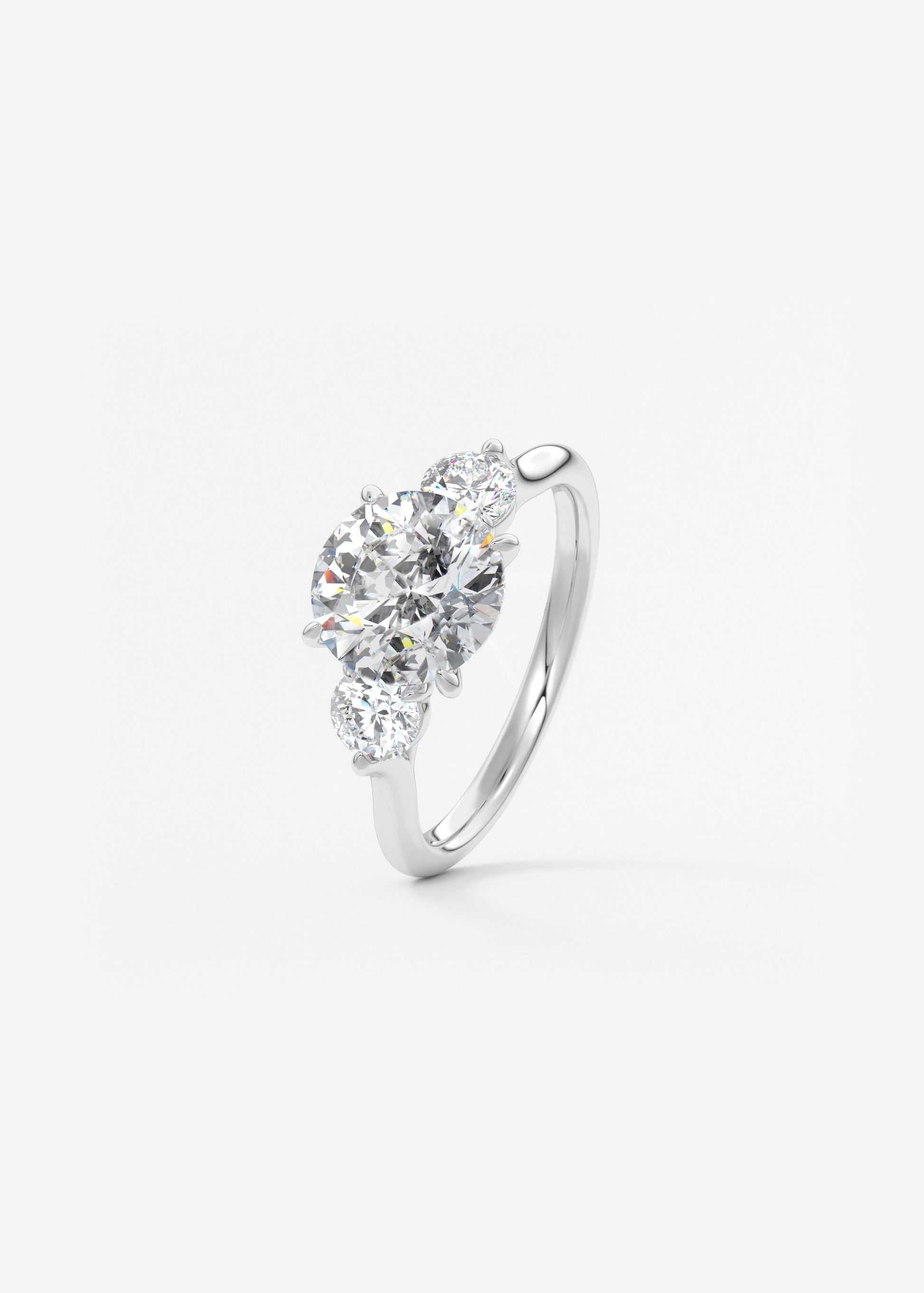 Round Hidden Halo Pave Lab Grown Diamond Engagement Ring