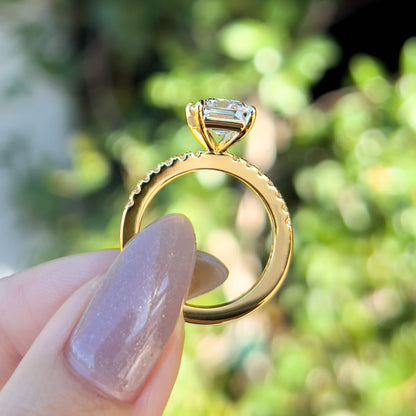 3 CT Emerald Pave Lab Grown Diamond Engagement Ring