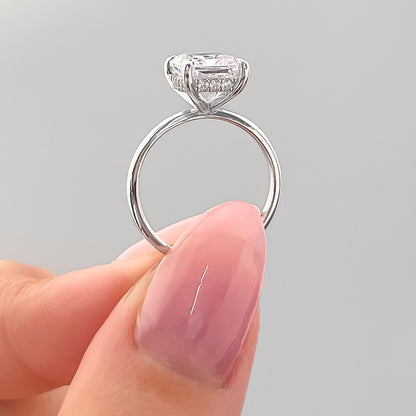 3 CT Oval Hidden Halo Moissanite Engagement Ring