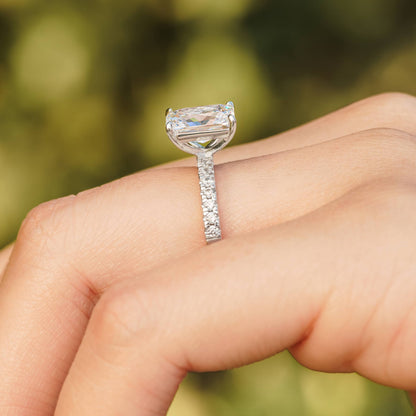 3 CT Radiant Pave Moissanite Engagement Ring