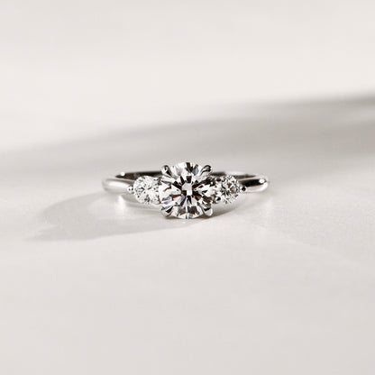 1.30 CT Round Three Stone Lab Grown Diamond Engagement Ring