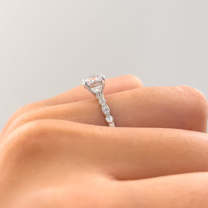 3 CT Round Pave Lab Grown Diamond Engagement Ring