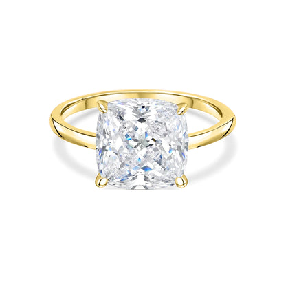 3.5 CT Cushion Hidden Halo Lab Grown Diamond Engagement Ring