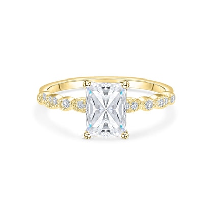 1.5 CT Radiant Pave Lab Grown Diamond Engagement Ring