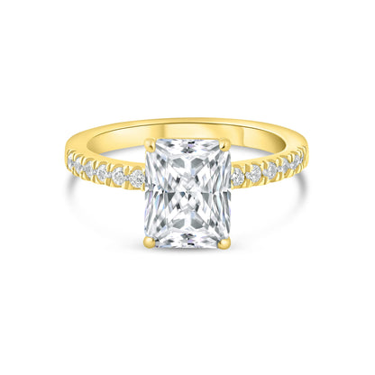 3 CT Radiant Pave Lab Grown Diamond Engagement Ring