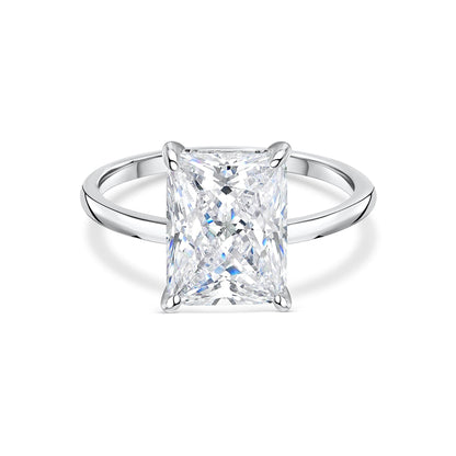 3 CT Radiant Hidden Halo Moissanite Engagement Ring