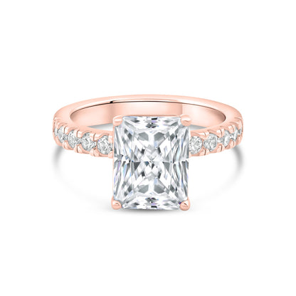 1.25 CT Radiant Pave Lab Grown Diamond Engagement Ring