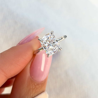 3 CT Radiant Hudden Halo Lab Grown Diamond Engagement Ring