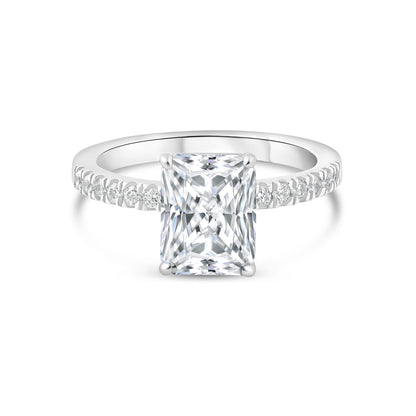 3 CT Radiant Pave Lab Grown Diamond Engagement Ring