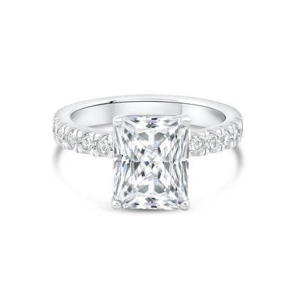 3 CT Radiant Pave Lab Grown Diamond Engagement Ring