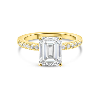 3 CT Emerald Pave Lab Grown Diamond Engagement Ring