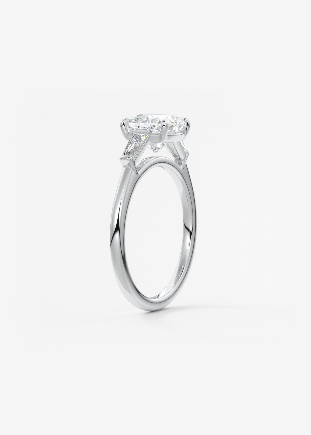 Cushion Three Stone Lab Grown Diamond Engagement Ring