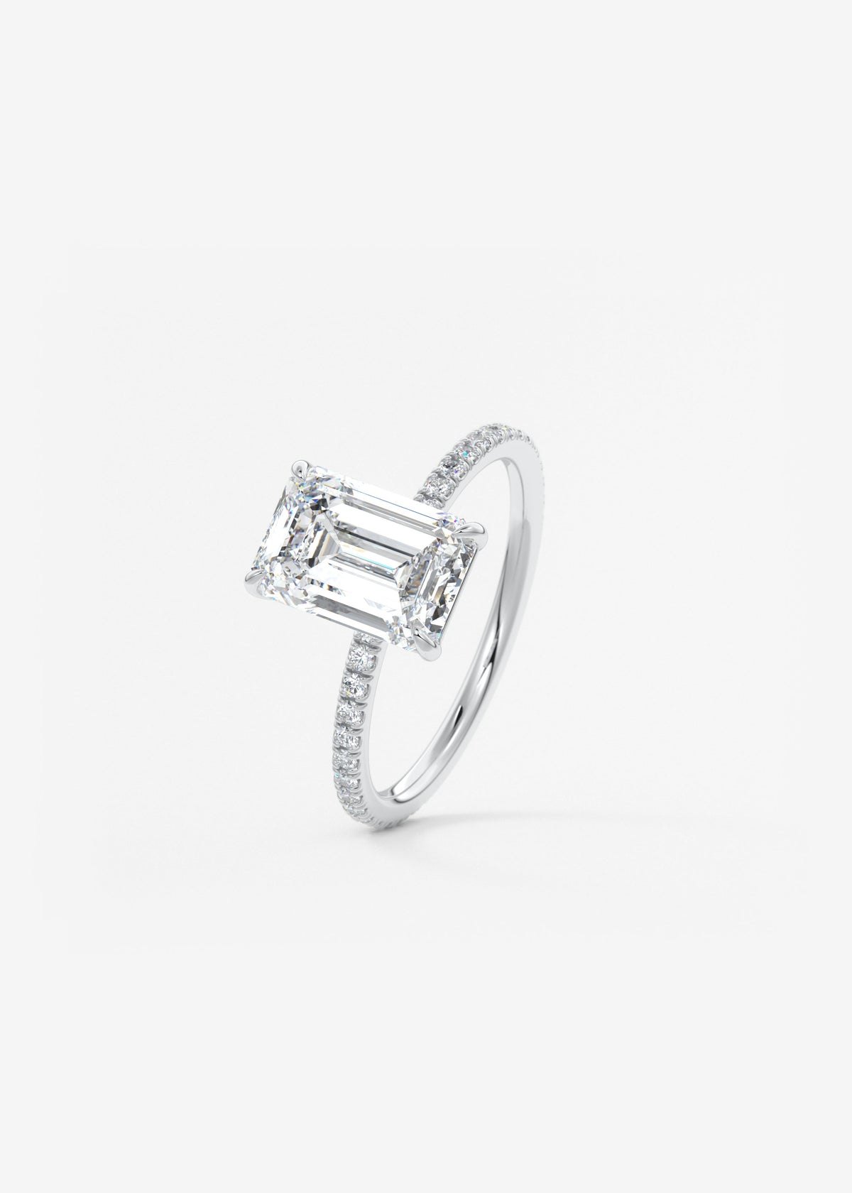 Emerald Pave Lab Grown Diamond Engagement Ring