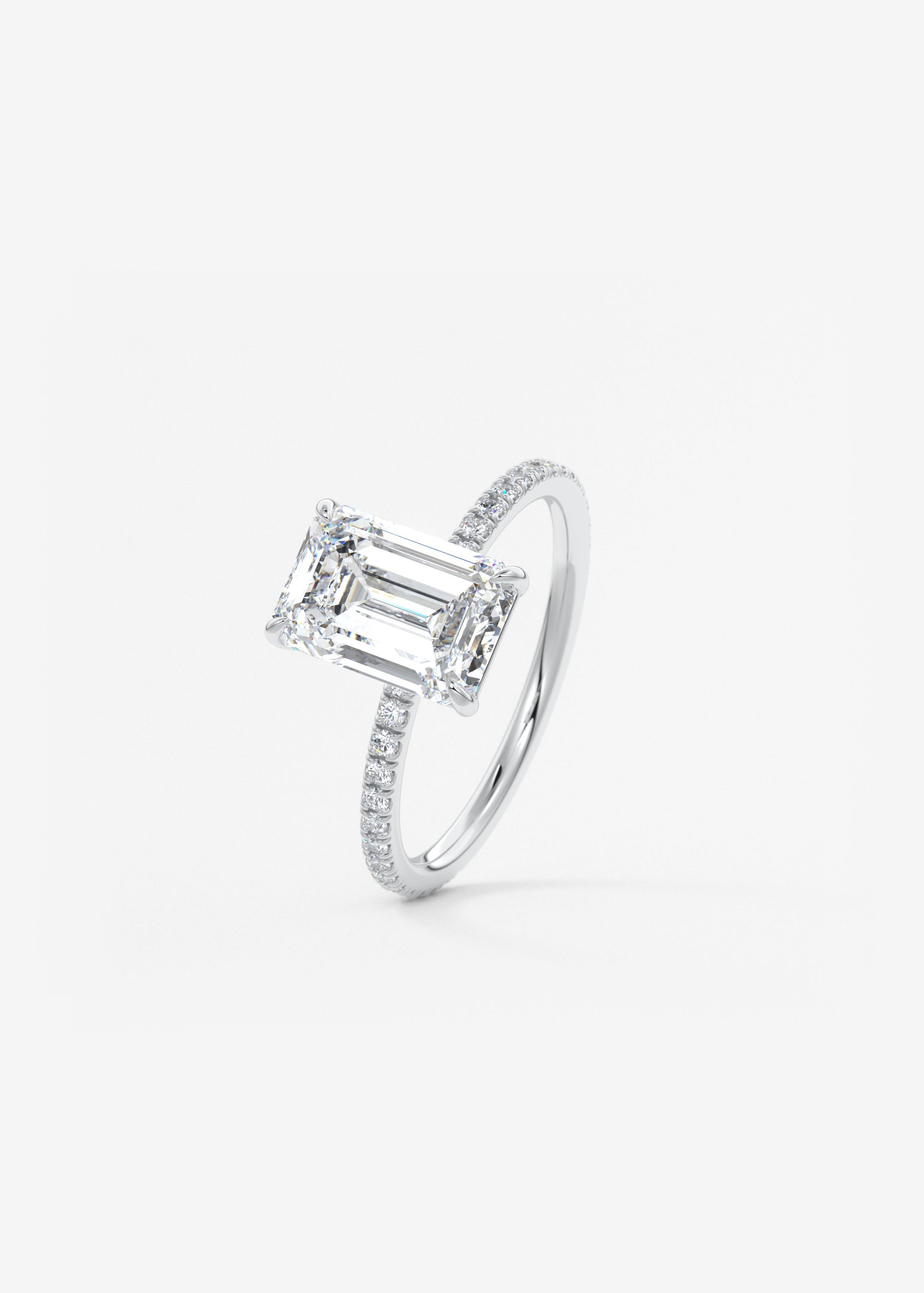 Emerald Pave Lab Grown Diamond Engagement Ring