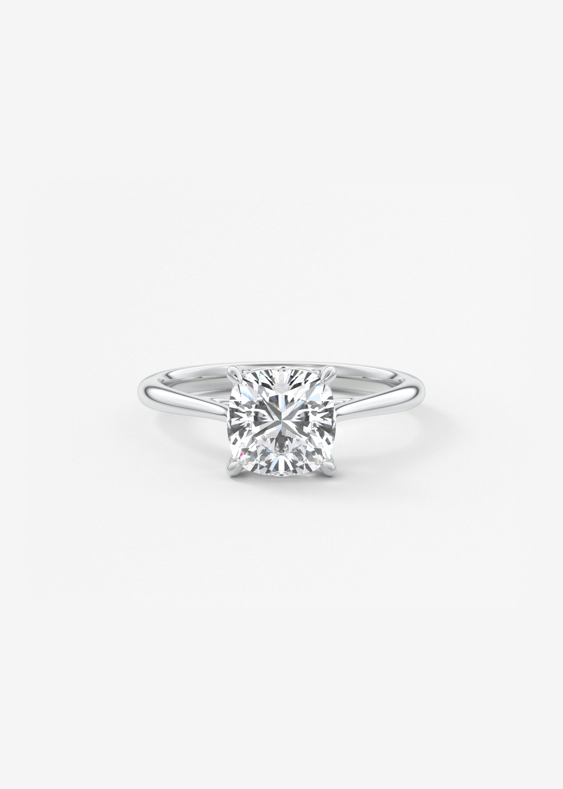 Cushion Cathedral Lab Grown Diamond Engagement Ring