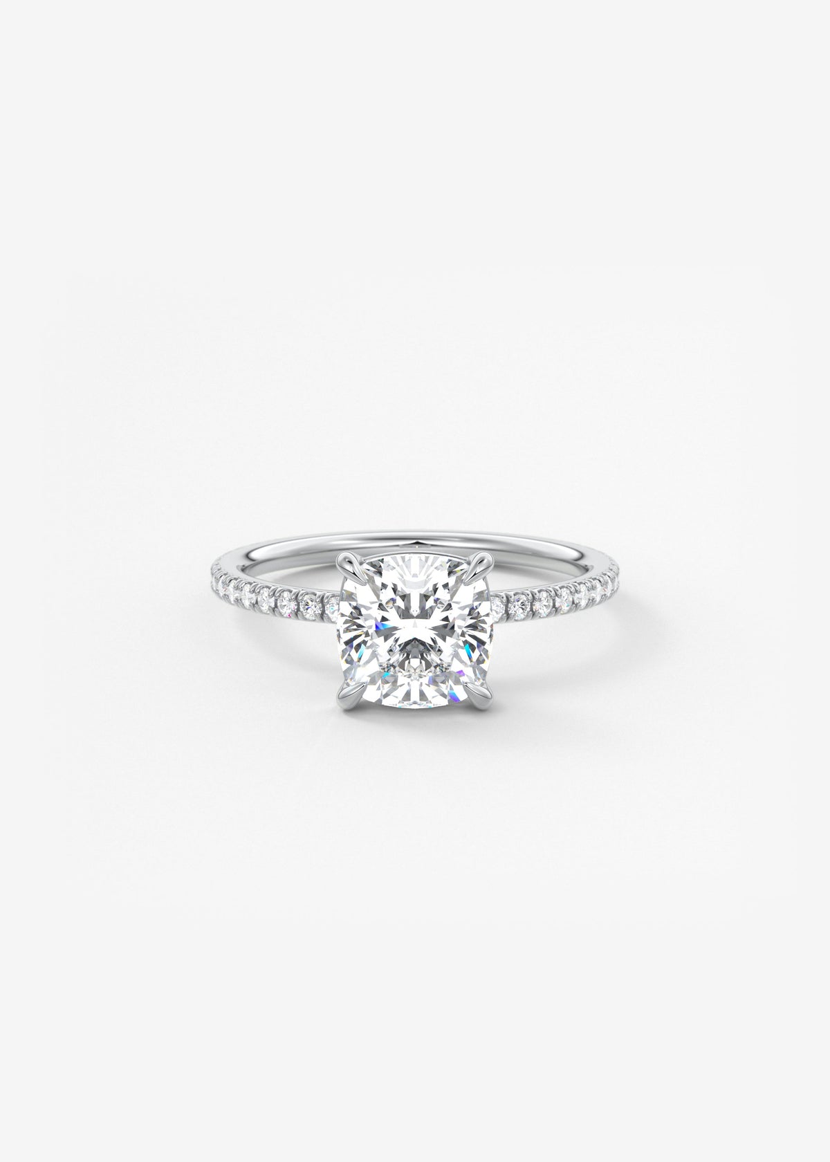 Cushion Pave Lab Grown Diamond Engagement Ring