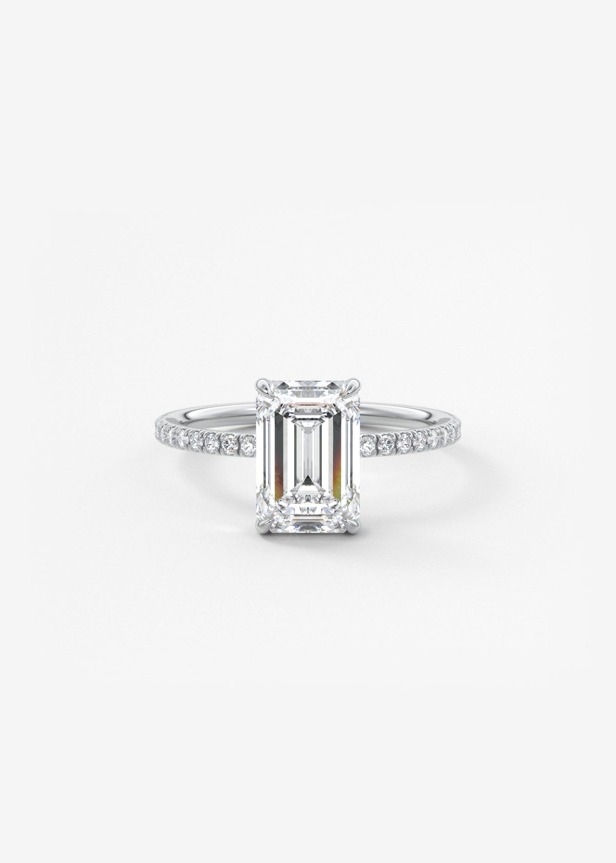 Emerald Pave Lab Grown Diamond Engagement Ring