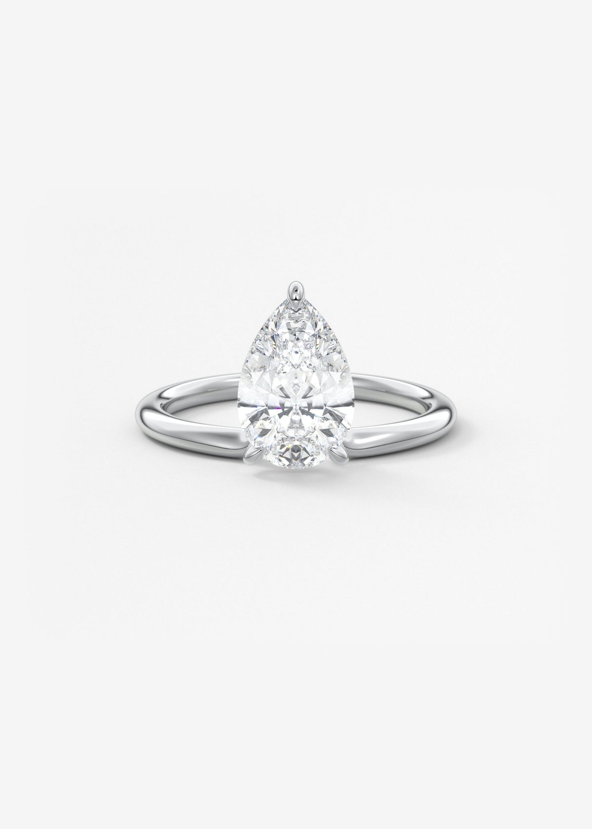 Pear Solitaire Lab Grown Diamond Engagement Ring