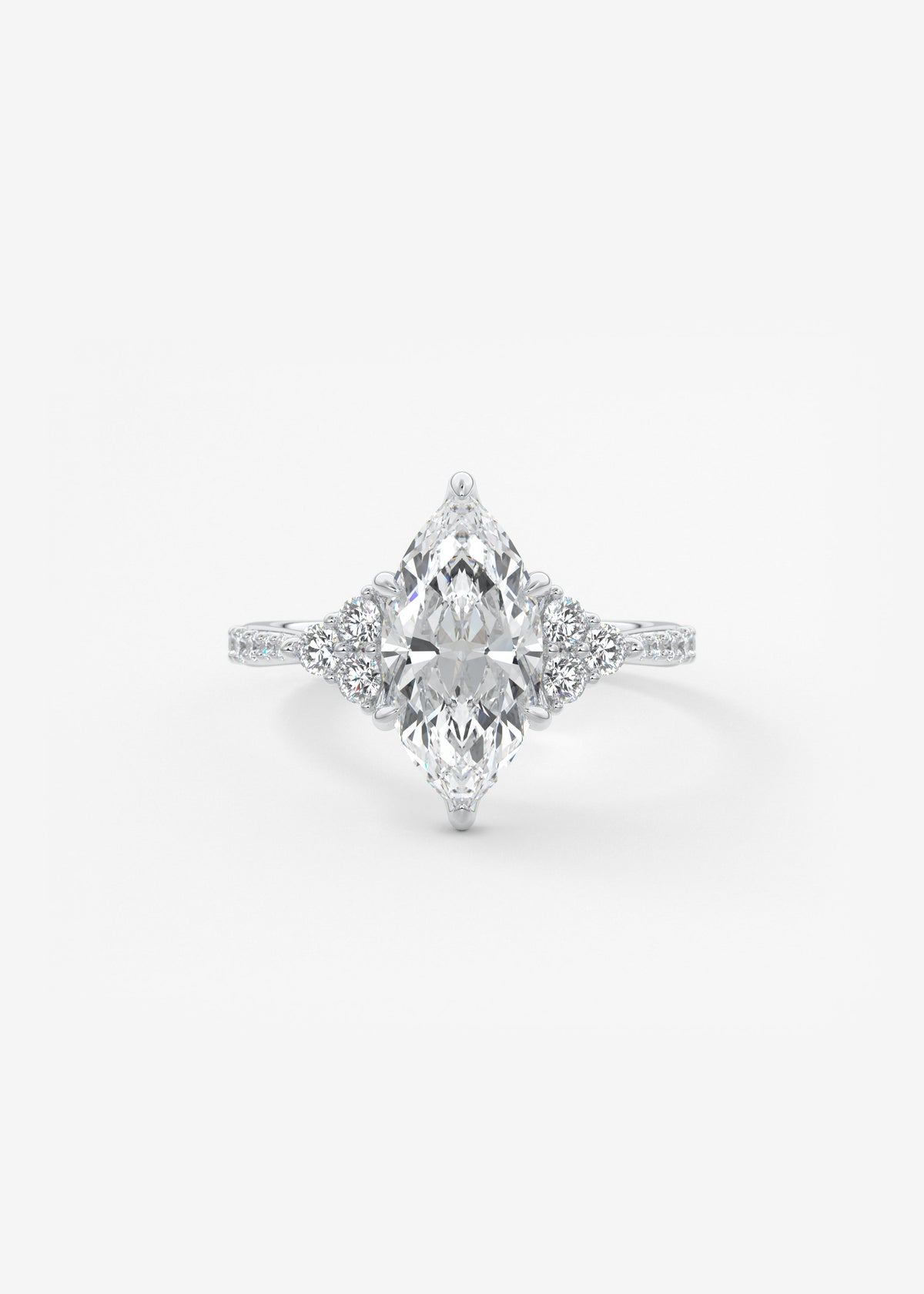 Marquise Cluster Lab Grown Diamond Engagement Ring